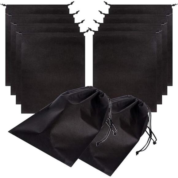 Set of 10 Jumbo Shoe Bags for Travel Non-Woven with Rope for Men and Women - Picture 7 of 7